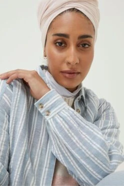 FatFace Blue Billie Stripe Longline Shirt -Fat Face Shop D57 534s4