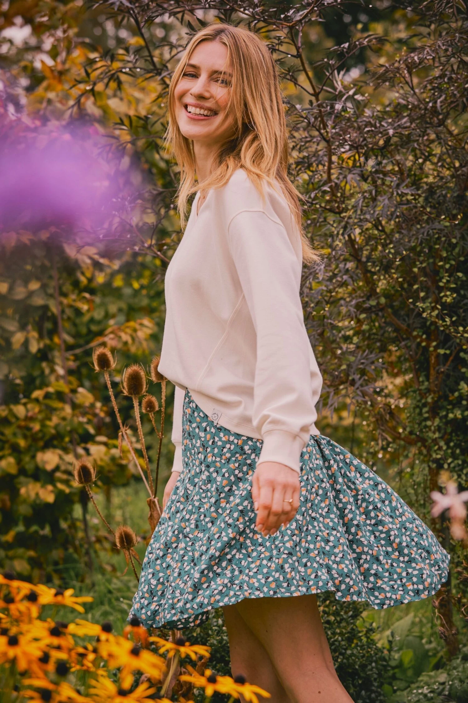 FatFace Green Wynne Ditsy Pears Skirt 4 FatFace Green Wynne Ditsy Pears Skirt - Image 2