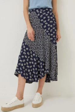 FatFace Blue Naomi Daisy Midi Skirt