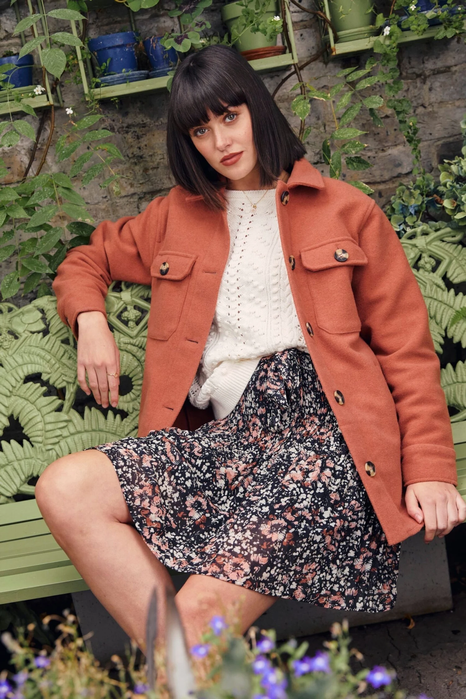 FatFace Kayleigh Blush Floral Black Skirt 3 FatFace Kayleigh Blush Floral Black Skirt