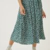 FatFace Green Millie Ditsy Pears Midi Skirt -Fat Face Shop D57 593s