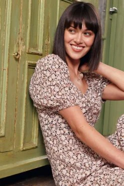 FatFace Tania Meadow Spring Midi Brown Dress 11 FatFace Tania Meadow Spring Midi Brown Dress -Fat Face Shop D57 773s3