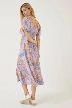 FatFace Purple Tania Meadow Midi Dress -Fat Face Shop D57 774s5