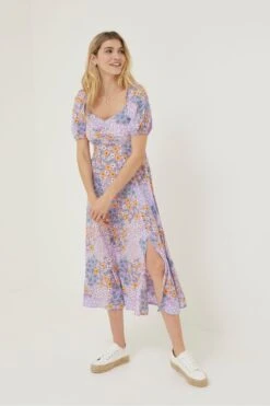 FatFace Purple Tania Meadow Midi Dress -Fat Face Shop D57 774s6