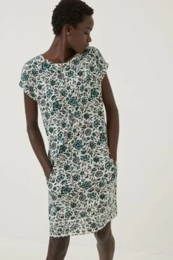 FatFace Natural Iris Sketched Jersey Dress