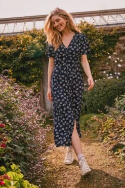 FatFace Blue Francis Daisy Midi Dress