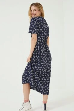 FatFace Blue Francis Daisy Midi Dress 14 FatFace Blue Francis Daisy Midi Dress -Fat Face Shop D57 780s5