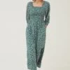 FatFace Green Adele Ditsy Pears Midi Dress -Fat Face Shop D57 782s