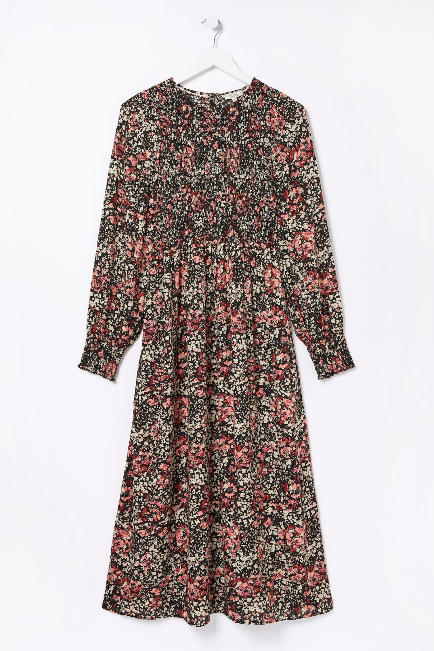 FatFace Fern Blush Floral Midi Black Dress 7 FatFace Fern Blush Floral Midi Black Dress - Image 5