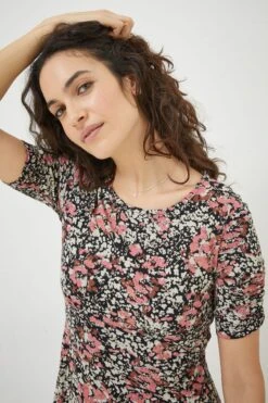 FatFace Delilah Blush Midi Black Dress -Fat Face Shop D57 785s4