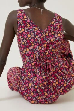 FatFace Red Aderyn Retro Ditsy Jumpsuit -Fat Face Shop D57 786s3
