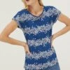 FatFace Blue Ivy Batik Stripe Graphic T-Shirt