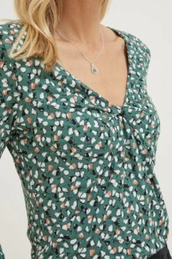 FatFace Green Rhian Ditsy Pears Top -Fat Face Shop D57 800s3