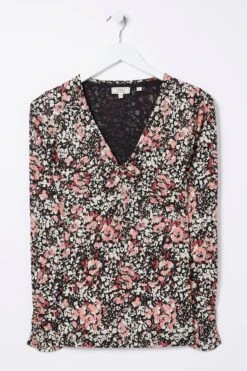 FatFace Rhian Blush Floral Black Top -Fat Face Shop D57 801s4