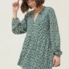 FatFace Green Poppy Ditsy Pears Tunic Top -Fat Face Shop D57 806s