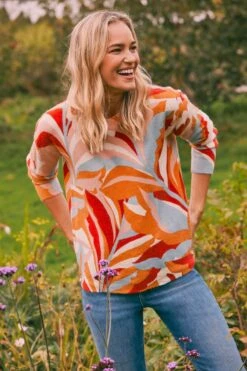 FatFace Red Soul Adventure Print Jumper