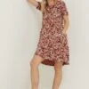 FatFace Simone Blush Jersey Brown Dress -Fat Face Shop D57 846s