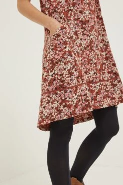 FatFace Simone Blush Jersey Brown Dress -Fat Face Shop D57 846s4
