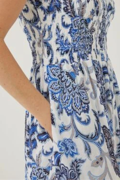 FatFace Natural Anna Palace Floral Midi Dress 14 FatFace Natural Anna Palace Floral Midi Dress -Fat Face Shop D57 850s6