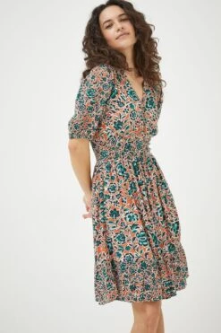 FatFace Orange Lottie Sketched Floral Dress