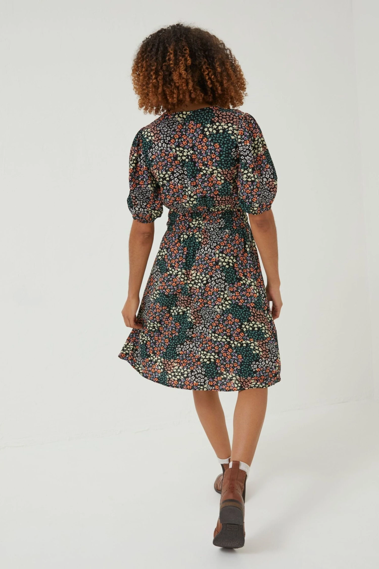 FatFace Lottie Meadow Patchwork Black Dress 4 FatFace Lottie Meadow Patchwork Black Dress - Image 2