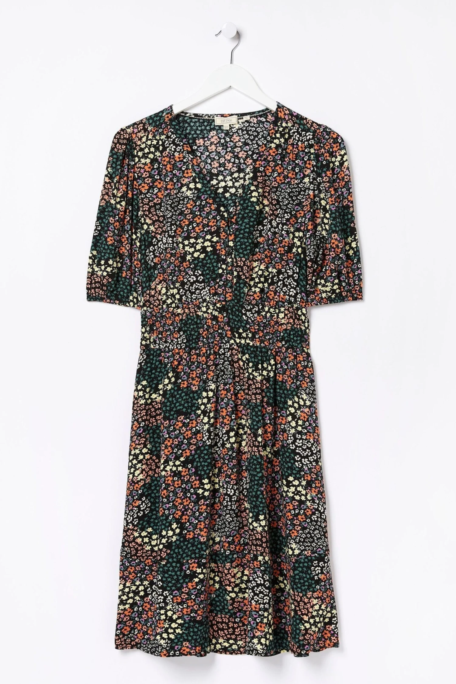 FatFace Lottie Meadow Patchwork Black Dress 6 FatFace Lottie Meadow Patchwork Black Dress - Image 4