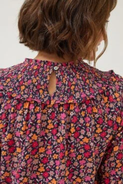 FatFace Red Sienna Retro Ditsy Smock Top -Fat Face Shop D57 885s3