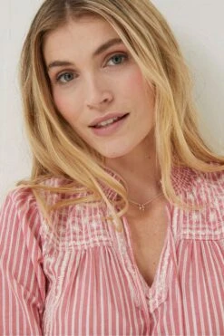 FatFace Red Nellie Stripe Blouse 9 FatFace Red Nellie Stripe Blouse -Fat Face Shop D57523s3