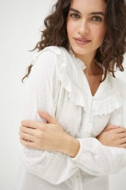FatFace Rowan White Frill Blouse -Fat Face Shop D57533s3