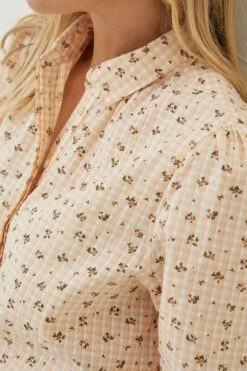 FatFace Orange Kerry Gingham Floral Shirt -Fat Face Shop D57536s4