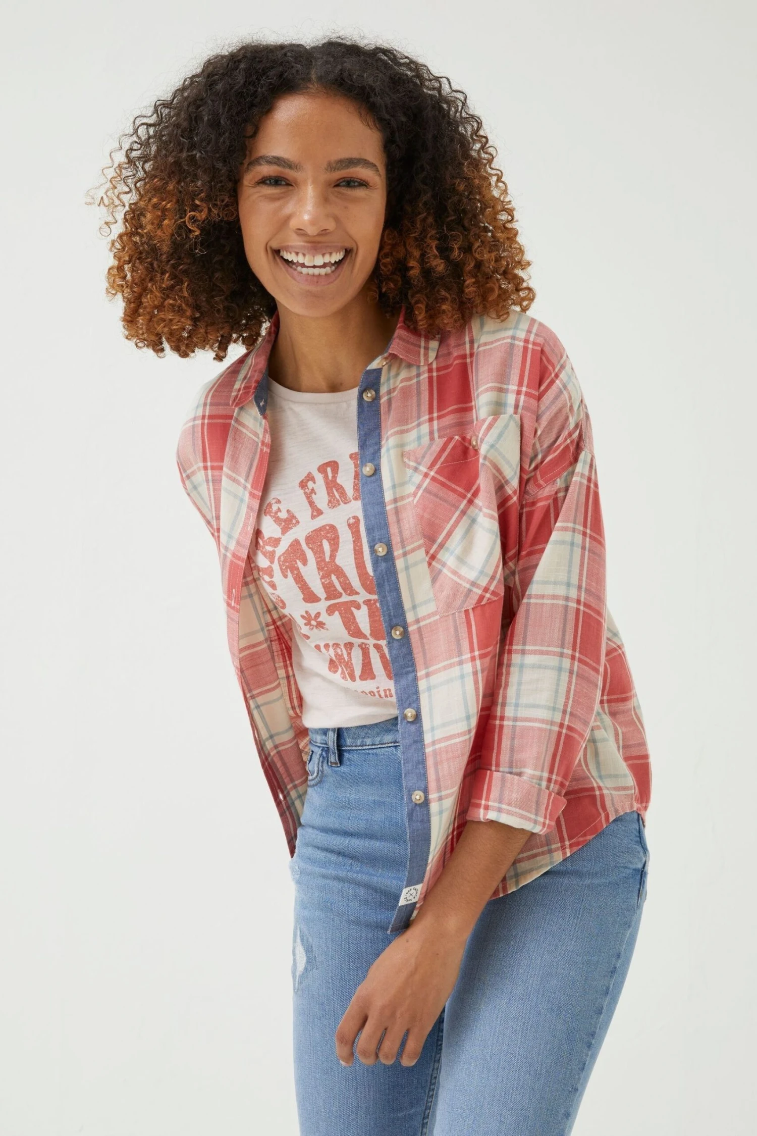 FatFace Red Frome Relaxed Check Shirt 3 FatFace Red Frome Relaxed Check Shirt