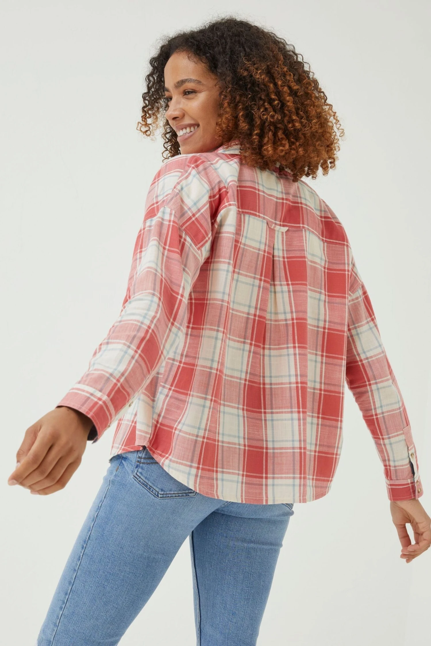 FatFace Red Frome Relaxed Check Shirt 4 FatFace Red Frome Relaxed Check Shirt - Image 2