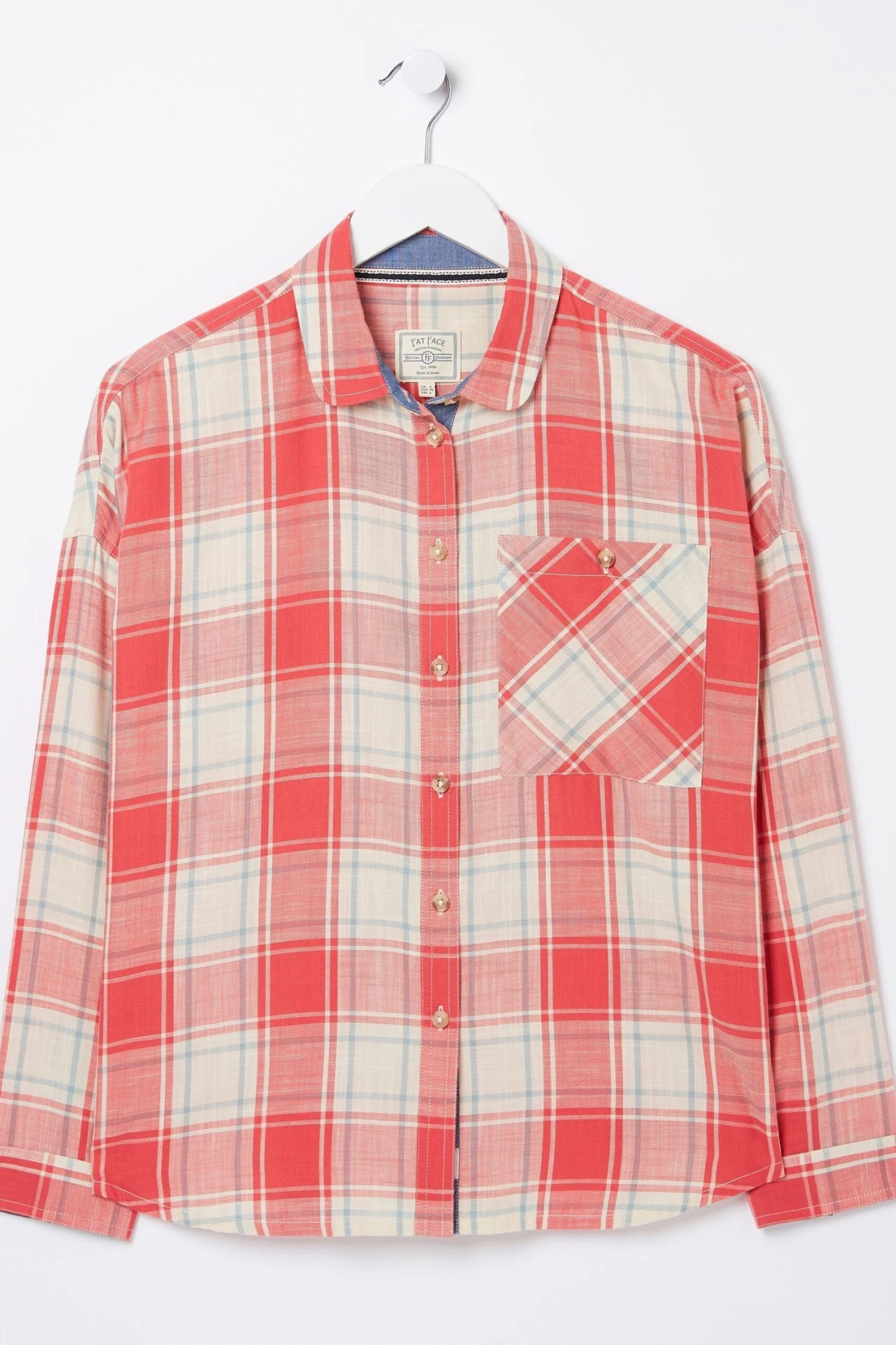 FatFace Red Frome Relaxed Check Shirt 7 FatFace Red Frome Relaxed Check Shirt - Image 5