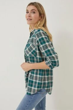 FatFace Green Olivia Check Shirt