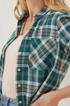 FatFace Green Olivia Check Shirt -Fat Face Shop D57540s4