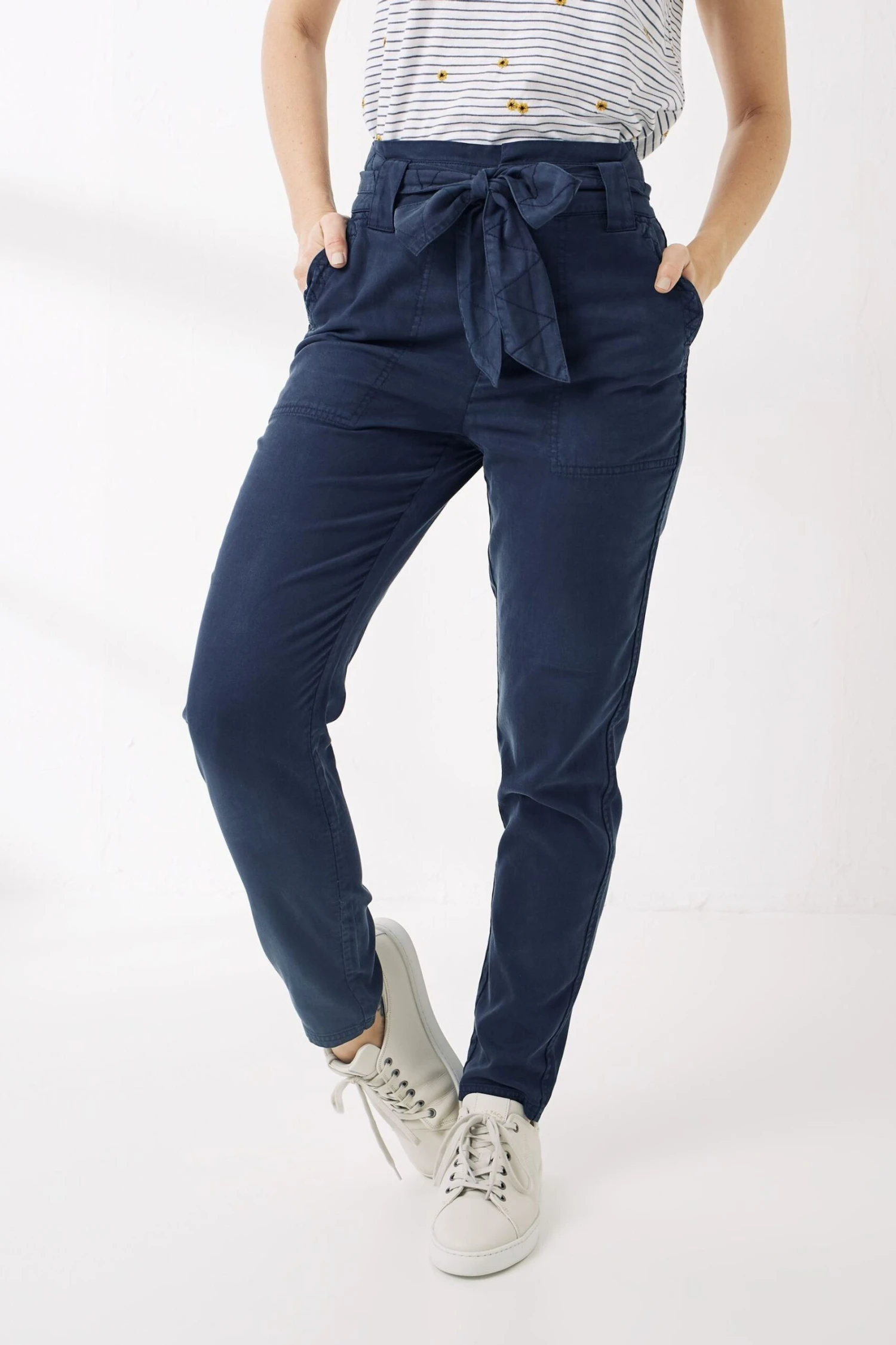 FatFace Blue Paperbag Trousers 3 FatFace Blue Paperbag Trousers