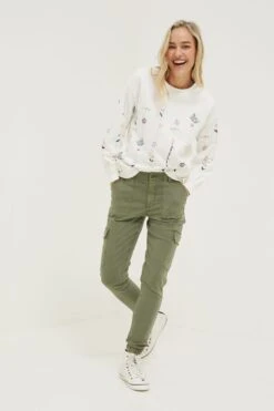 FatFace Green Hythe Cargo Trousers -Fat Face Shop D57548s3