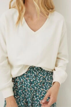 FatFace NaturalVienna V-Neck Sweat Top -Fat Face Shop D57549s7