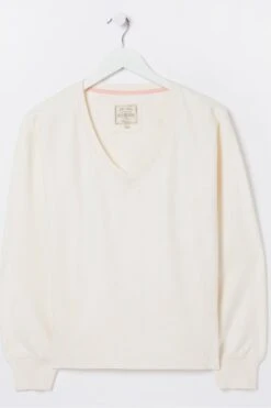 FatFace NaturalVienna V-Neck Sweat Top -Fat Face Shop D57549s8