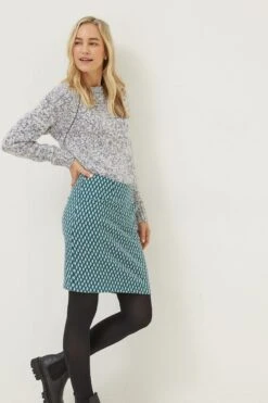 FatFace Green Jennie Ikat Skirt -Fat Face Shop D57564s3