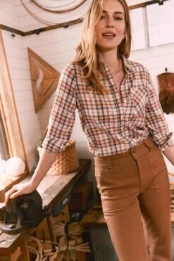 FatFace Natural Olivia Gingham Check Shirt