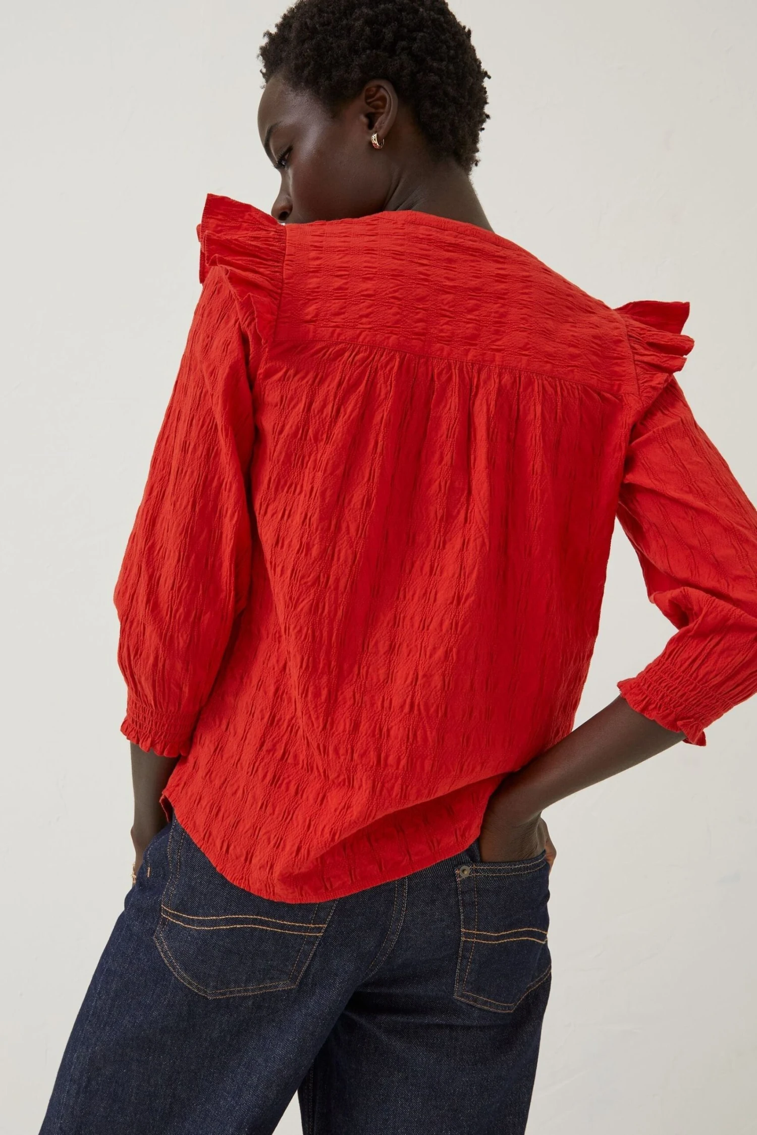 FatFace Red Jay Frill Blouse 4 FatFace Red Jay Frill Blouse - Image 2