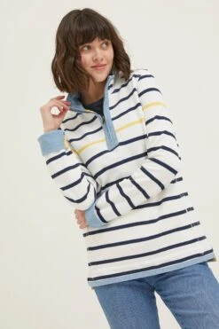 FatFace Natural Airlie Striped Sweatshirt