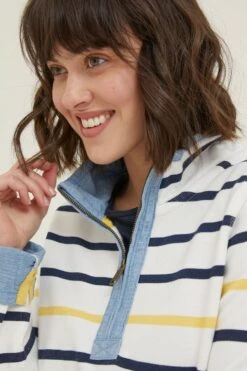FatFace Natural Airlie Striped Sweatshirt -Fat Face Shop D57580s4