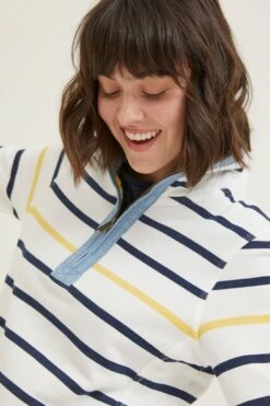 FatFace Natural Airlie Striped Sweatshirt -Fat Face Shop D57580s5
