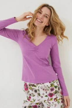 FatFace Pink Iris Pointelle Top