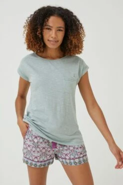 FatFace Green Ivy Lace T-Shirt