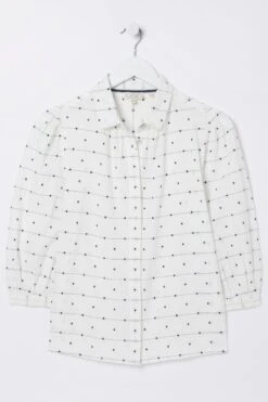 FatFace Kerry Spot Jacquard White Shirt -Fat Face Shop D57597s4