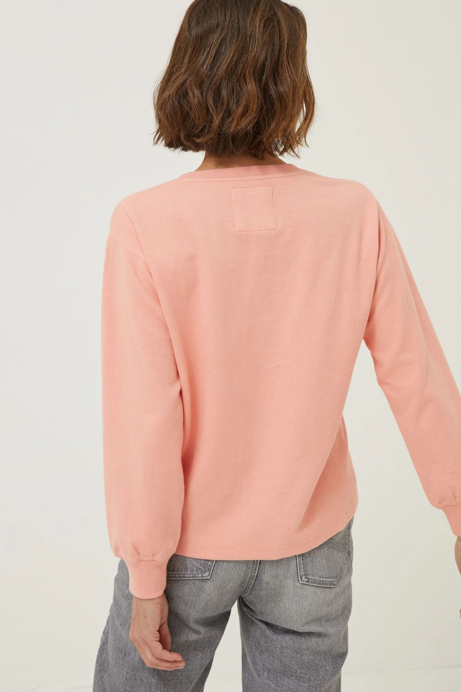 FatFace Orange Vienna V-Neck Sweatshirt 4 FatFace Orange Vienna V-Neck Sweatshirt - Image 2