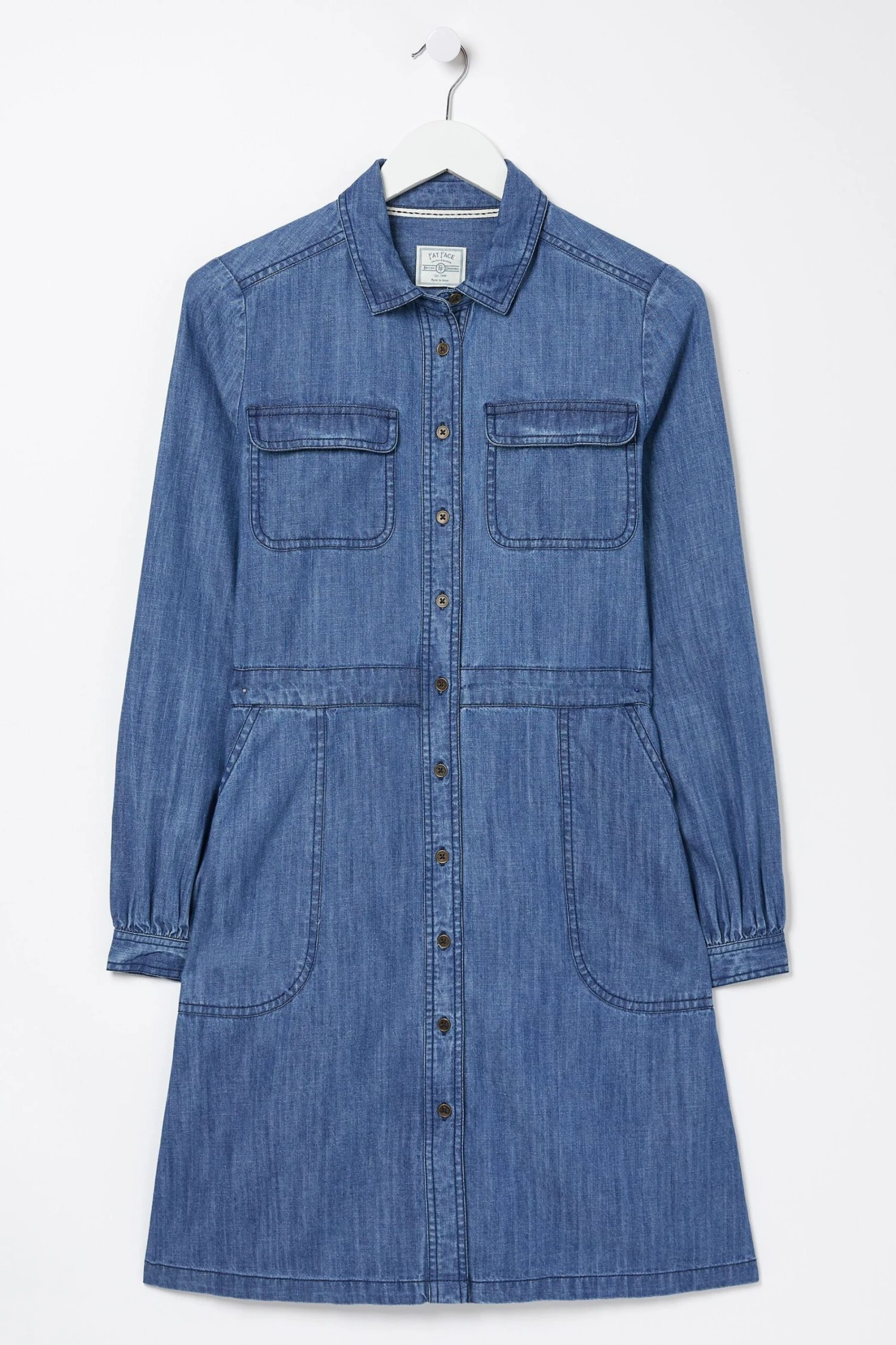 FatFace Blue Tabitha Denim Shirt Dress 3 FatFace Blue Tabitha Denim Shirt Dress